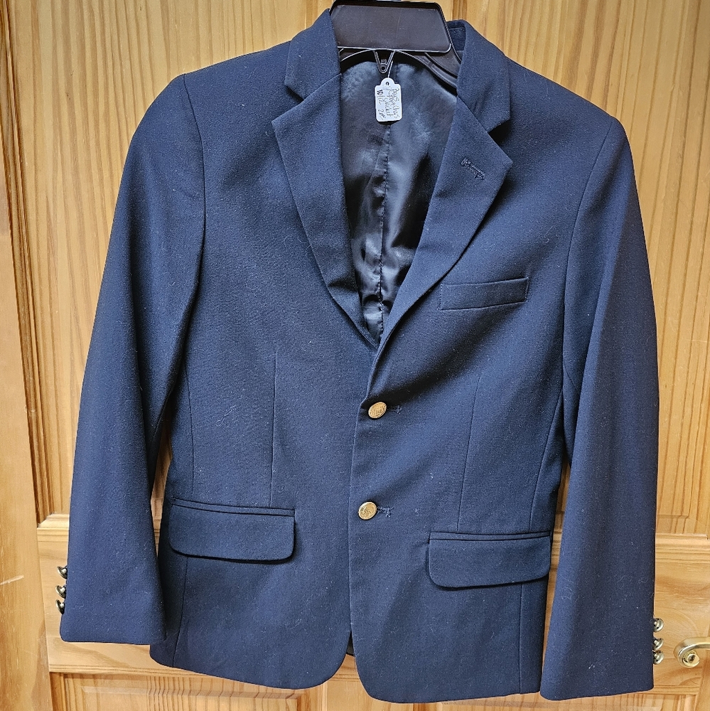 Boys 10/12 Chaps Sport Coat EUC Navy